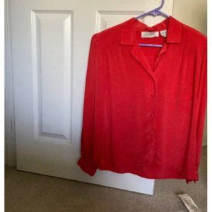 Red Long Sleeve Blouse (NEW)